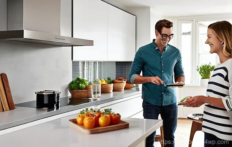 세계 요리 기술 통합을 위한 가이드 - **Prompt:** A bustling, sunlit modern German kitchen where a young family of three enjoys cooking to...