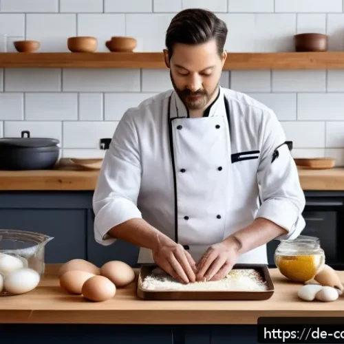 Home 28 세계 요리 기술 통합을 위한 연구 방향 - A modern European kitchen scene showcasing a professional chef carefully combining traditional Japan...